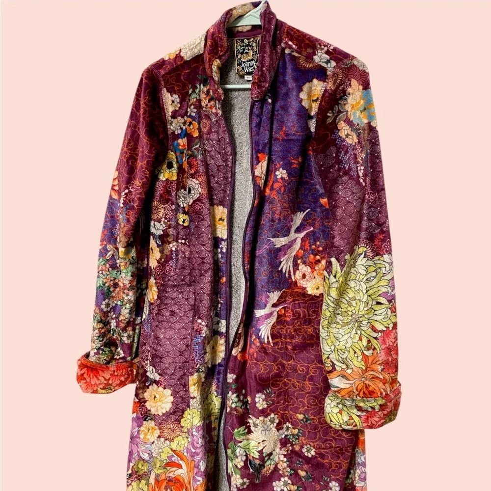 Johnny Was Phoenix Zip Up Long Robe - Picture 3 of 11